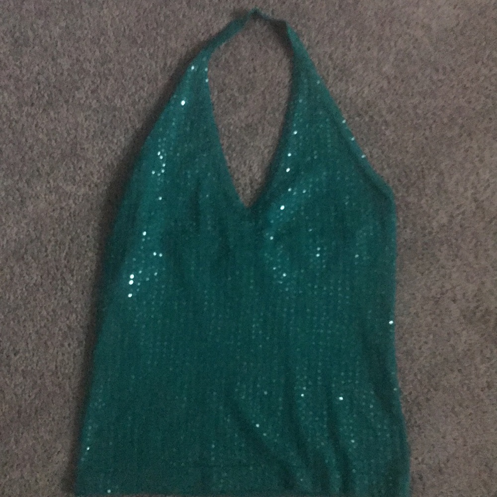 BCBG Maxazria Sequin Halter Top